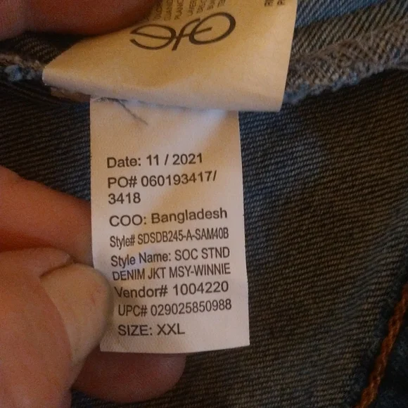 NWT Social Standard by Sanctuary Women's Jean Jacket Size:XXL - Picture 5 of 11